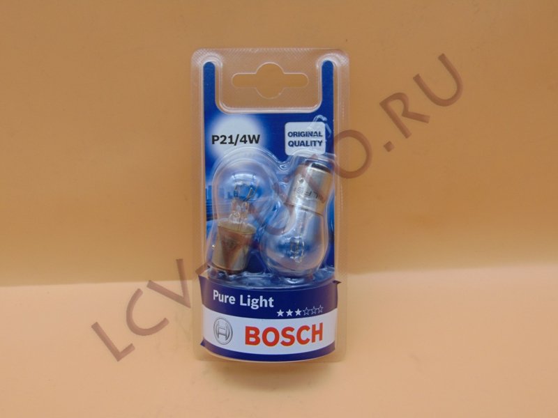 Лампа P21/4W 12V BAZ15d двухконт со смещением - BOSCH (артикул: 1987301015)