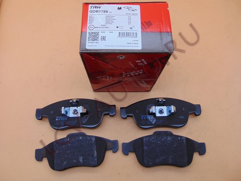 Колодки тормозные передние DUSTER, CAPTUR - TRW (артикул: GDB1789)