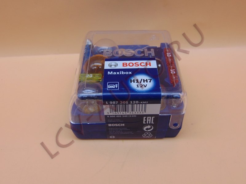 Набор ламп и предохранителей 12V (H7,H1,P21W,PY21W,R5W,T4W,P21/5W,W5W,C5W) 10А/15А/20А - BOSCH (артикул: 1987301120)
