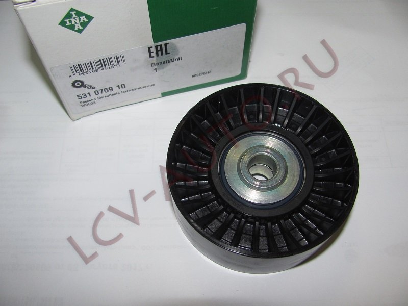 Ролик генератора натяжной D80 H30 ГАЗ 406/УАЗ 2,7L - INA (артикул: 531 0759 10)