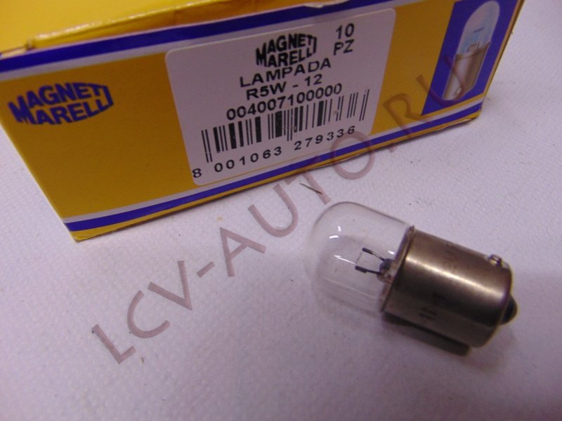 Лампа R5W 12V BA15s - MAGNETI MARELLI (артикул: 004007100000)