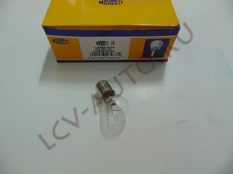Лампа P21W 12V BA15S одноконтакт бел - MAGNETI MARELLI (артикул: P21W 12)