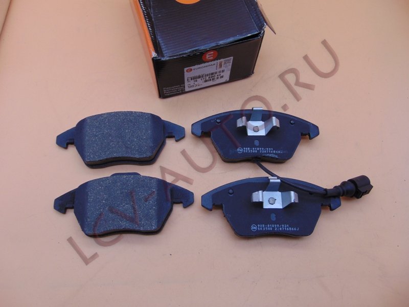 Колодки тормозные передние с датчиком Seat, Skoda, VW + Polo - EUROREPAR (артикул: 1617259080)