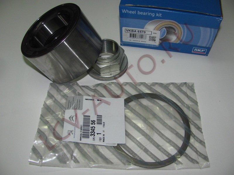 Подшипник передней ступицы (стопор+гайка) к-т - SKF (артикул: VKBA6570)