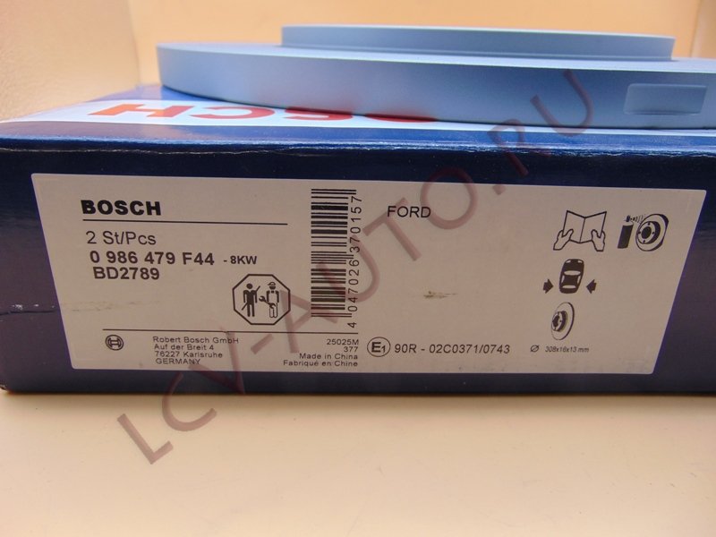 Диск тормозной задний 308*16мм*5 отверстий - BOSCH (артикул: 0986479F44)