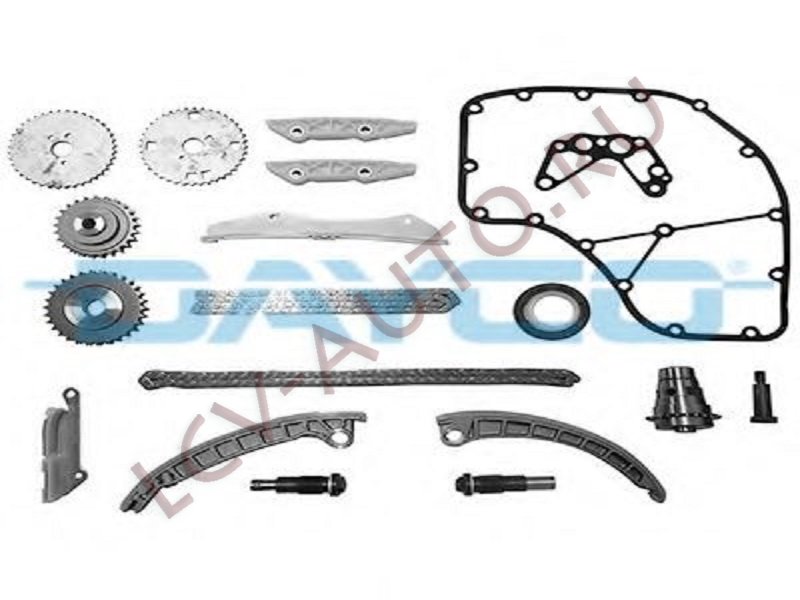 Цепь ГРМ (длинная + короткая, успокоители, звёзды к-т) 3.0 IVECO Евро3-4 - DAYCO (артикул: KTC1023)