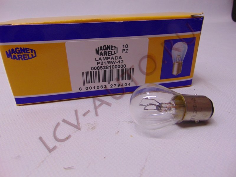 Лампа P21/5W 12V BAY15d двухконт со смещением - MAGNETI MARELLI (артикул: P21 5W 12)