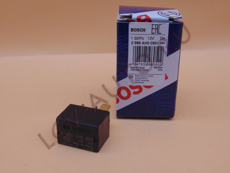 Реле 12V 20A 4 контакта - BOSCH (артикул: 0986AH0090)