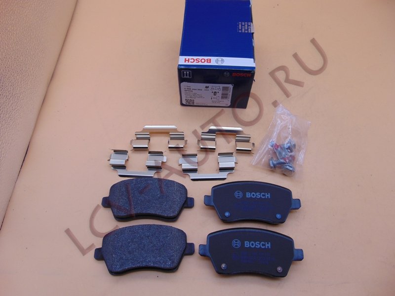 Колодки тормозные передние VESTA (16 кл), LARGUS, XRAY CROSS, DUSTER - BOSCH (артикул: 0986494592)